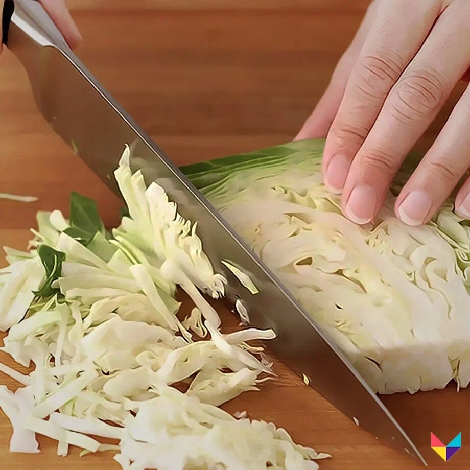 Нарезка капусты кухонным ножом