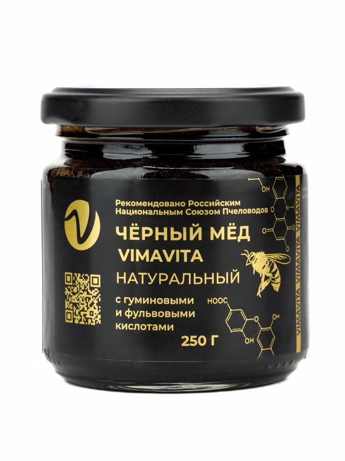 Черный мёд натуральный, 1 упаковка, 250 г