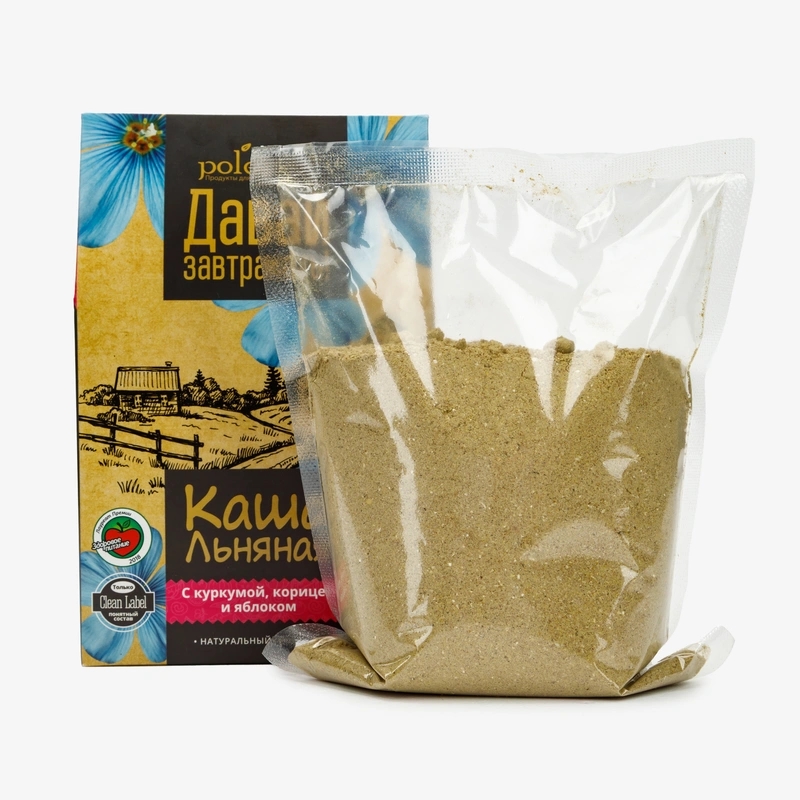 Каша льняная С куркумой, корицей и яблоком, 300 гр