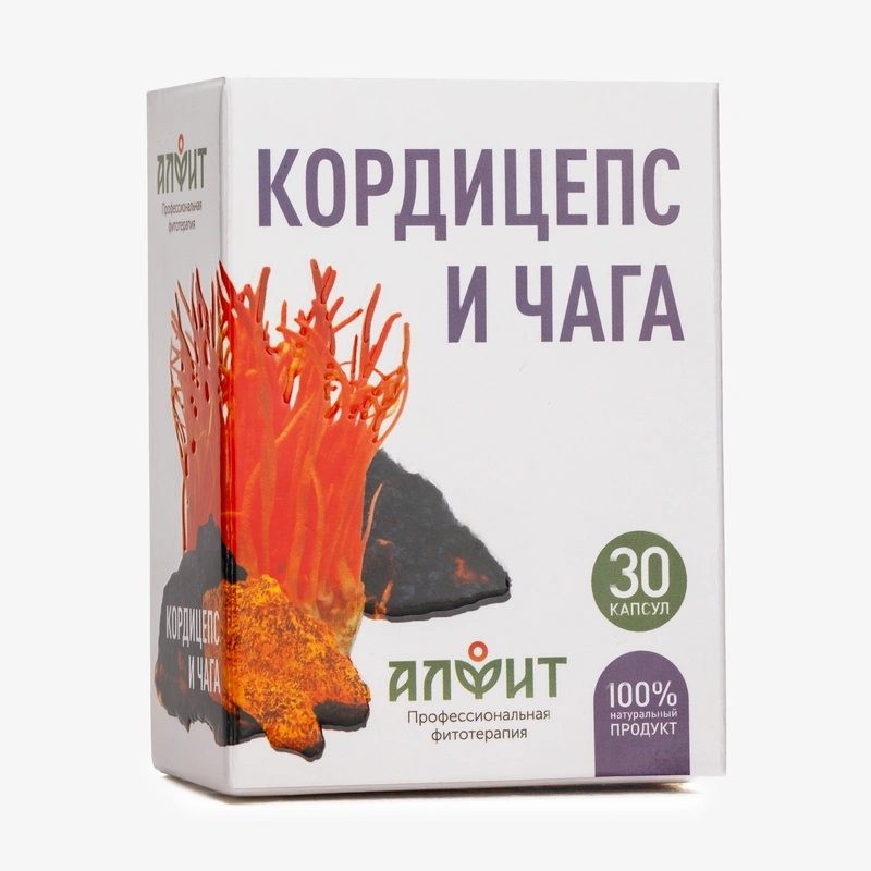 Капсулы Кордицепс и чага 30 шт по 430 мг, 2 упаковки