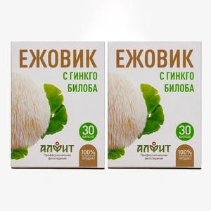 Капсулы Ежовик с гинкго билоба 30 шт по 500 мг, 2 упаковки