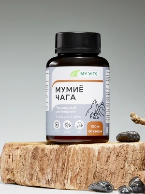 Мумиё Чага "Природный регенерант" MY VITS, 1 упаковка 60 капсул