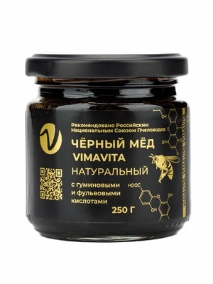 Черный мёд натуральный, 1 упаковка, 250 г