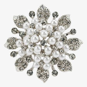 Брошь Сказка с жемчугом и кристаллами
