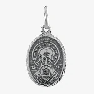 Подвеска-Икона Николай Чудотворец с алмазной гранью