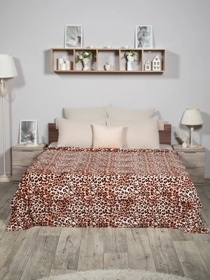 Плед набивной леопардовый