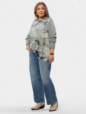 Джемпер с принтованной вязкой