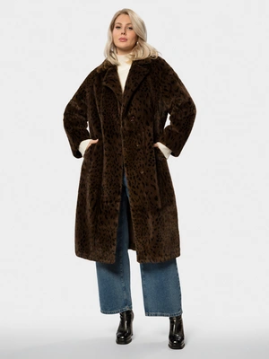 Леопардовая длинная шуба