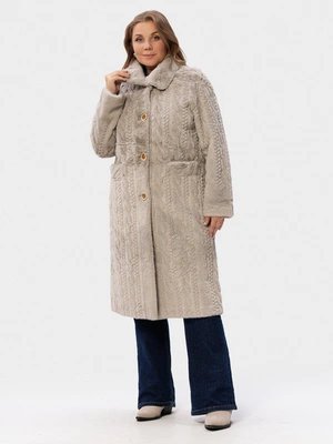 Пальто с вязанным декором