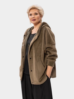 Полупальто меховое с капюшоном