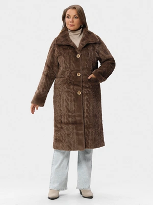 Пальто с вязанным декором