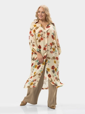 Свободное платье-рубашка макси