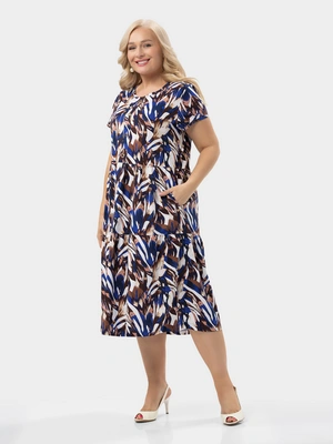 Платье миди с ярусной юбкой