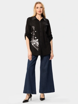 Рубашка с декором из кристаллов