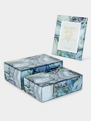 Набор шкатулок Мрамор + фоторамка в подарок