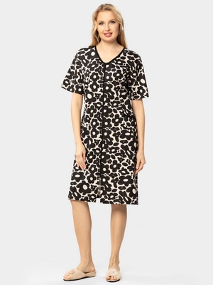 Халат прямого силуэта на молнии с принтом