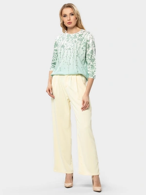 Тонкий джемпер со стразами рукав 3/4