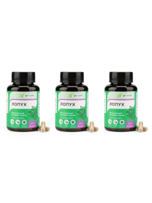 Лопух "Натуральный экстракт корня" MY VITS, 3 упаковки по 30 капсул