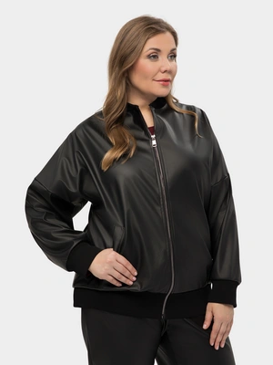 Бомбер из экокожи