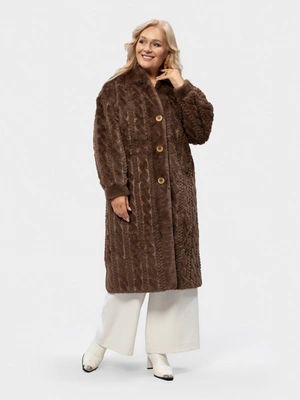 Шуба с вязаным декором