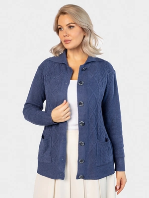 Кардиган на пуговицах с отложным воротником