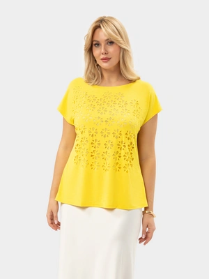 Блуза с перфорированным декором