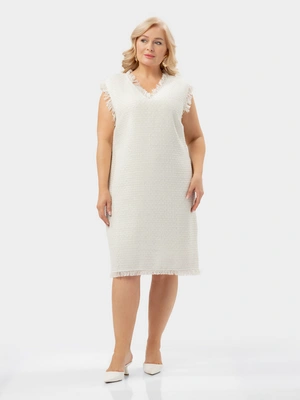 Платье твидовое с деликатной бахромой