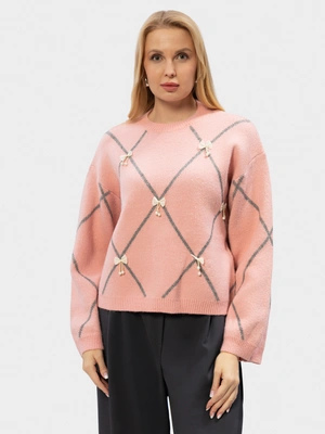 Джемпер с декоративными бантами