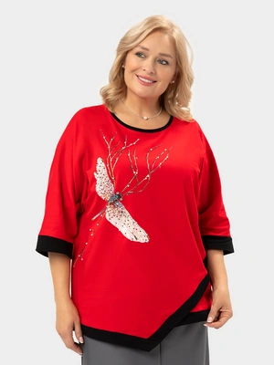 Туника свободного кроя с декором Стрекоза