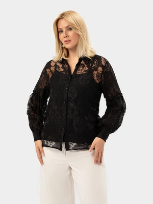 Нарядная гипюровая блузка двойка