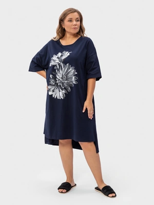 Платье свободное с принтом