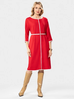 Платье трикотажное с контрастной отделкой