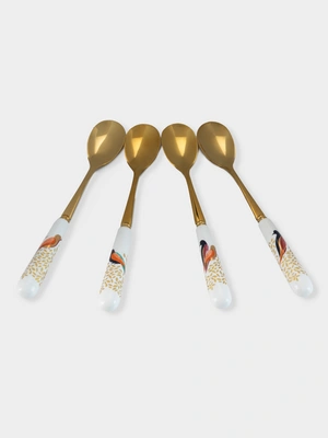 Набор чайных ложек Golden Birds, 4 штуки