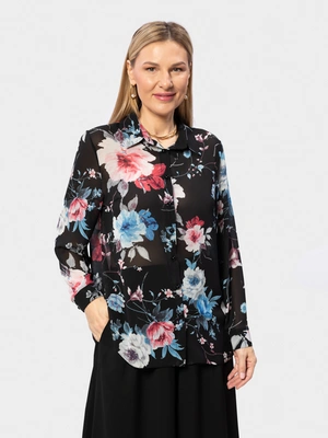 Блуза с цветочным принтом из шифона
