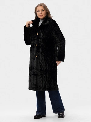 Пальто с вязанным декором