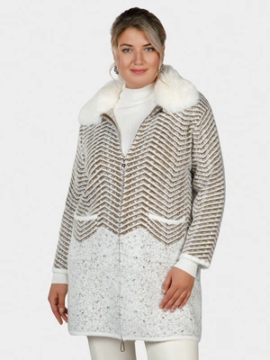 Кардиган с меховым воротником