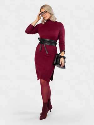 Платье однотонное с кашемиром