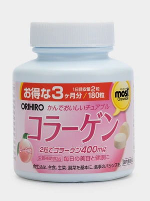 Коллаген со вкусом персика, 1 упаковка 180 таблеток