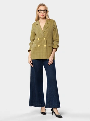 Двубортный жакет в клетку