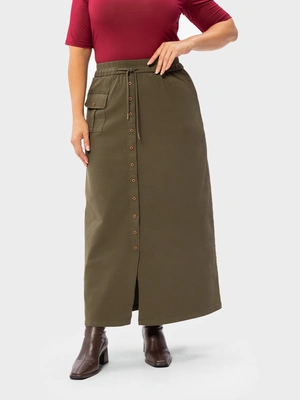 Юбка на пуговицах с накладным карманом