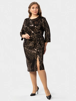 Платье с анималистичным узором из пайеток