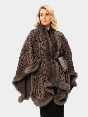 Пончо женское Элегия с мехом