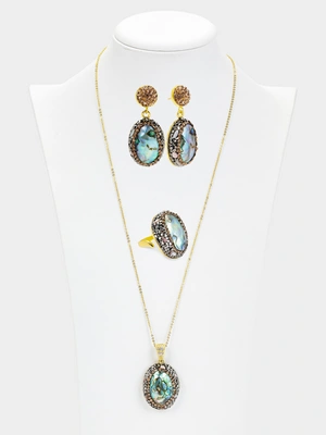 Комплект Версаль (кулон, серьги и кольцо)