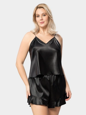 Шелковая пижама с воланами