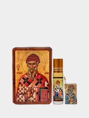 Икона Святой Спиридон, ладанка, миро