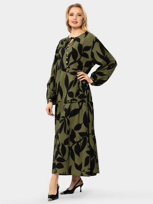 Платье длинное с рукавом на резинке