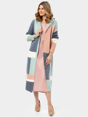 Распашной кардиган с цветными блоками