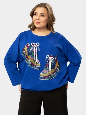 Джемпер с аппликацией из страз