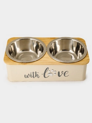 Двойная миска на подставке для животных