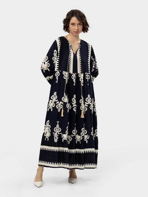 Платье льняное на завязках